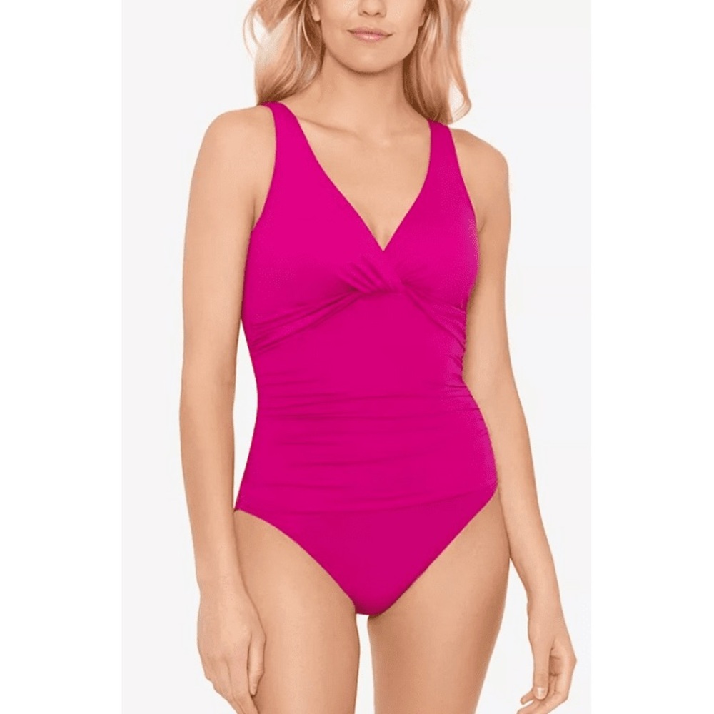 LAUREN RALPH LAUREN BEACH CLUB TWISTED ONE PIECE SWIMSUIT